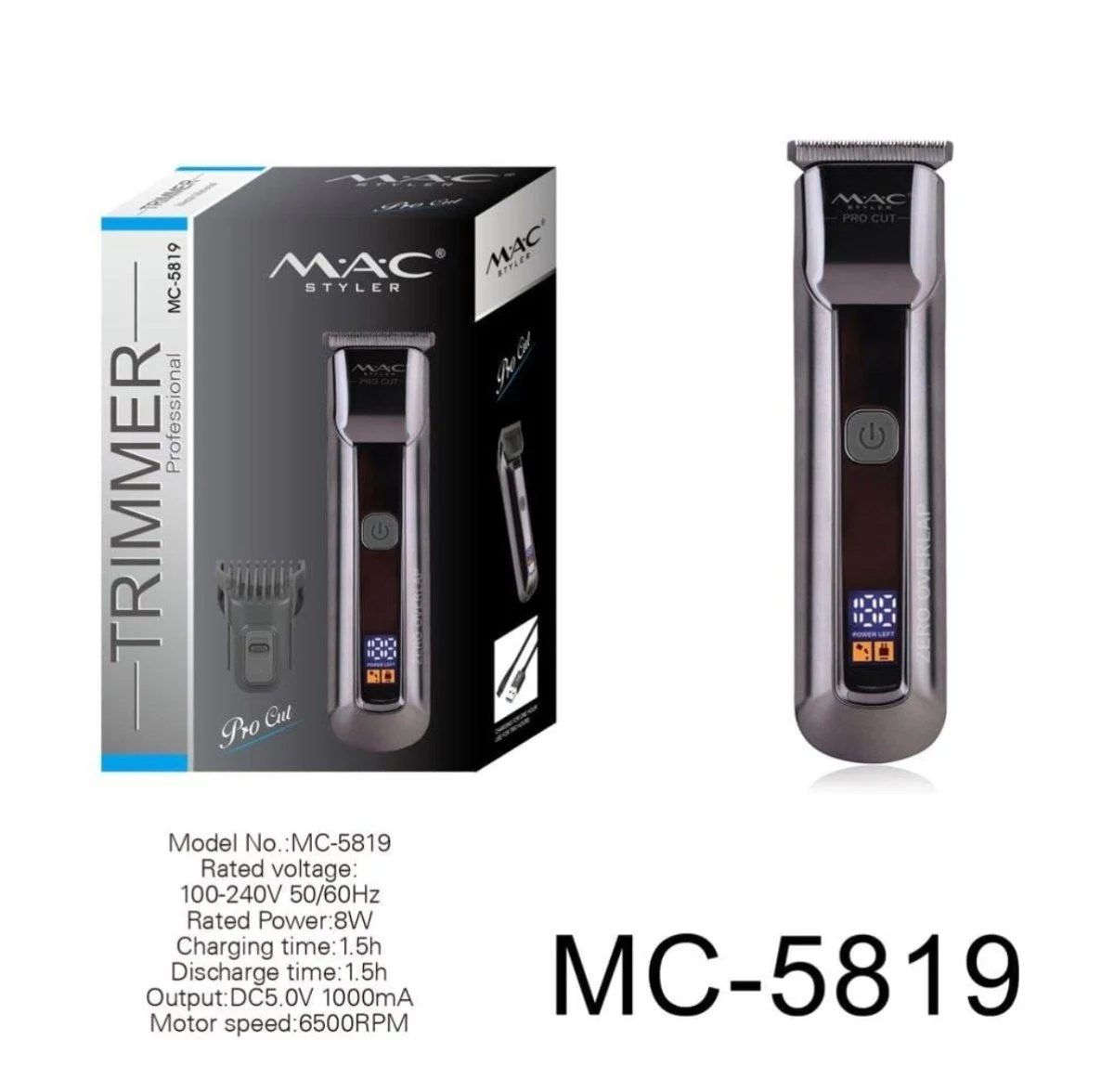 MAC STYLER МС-5819 Профессиональный триммер для стрижки волос бороды и усов